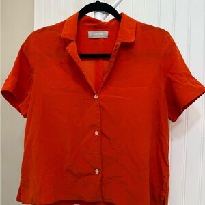 Everlane Women's Vibrant Orange Button-Down Shirt